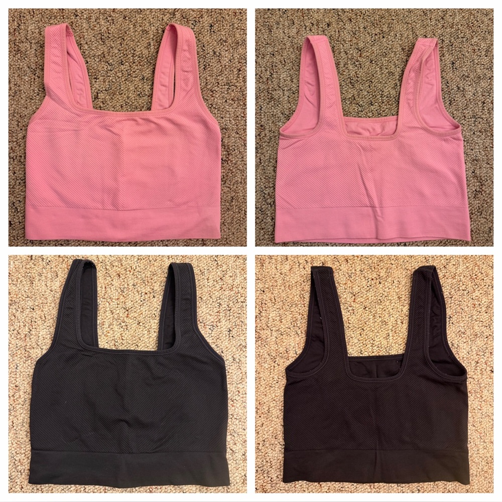 All in Motion Pink and Black Tank Tops